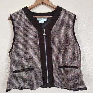 Eagle River Traders Vintage Cropped Wool Vest Women's Size 12
